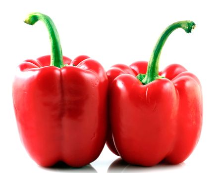 Peppers on white background