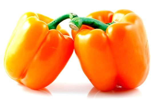 Peppers on white background