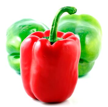 Peppers on white background