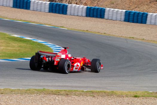 JEREZ DE LA FRONTERA, SPAIN - OCT 10: Marc Gene of Scuderia Ferrari F1 take a curve on training session on October 10 , 2006 in Jerez de la Frontera , Spain