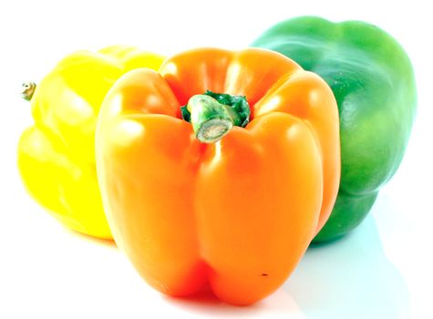Peppers on white background