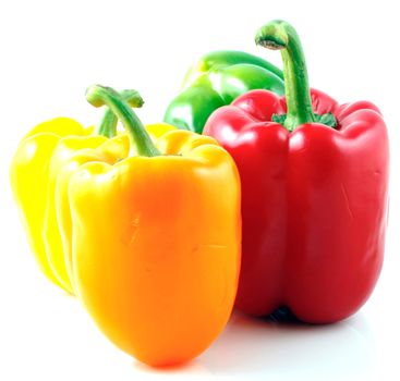 Peppers on white background