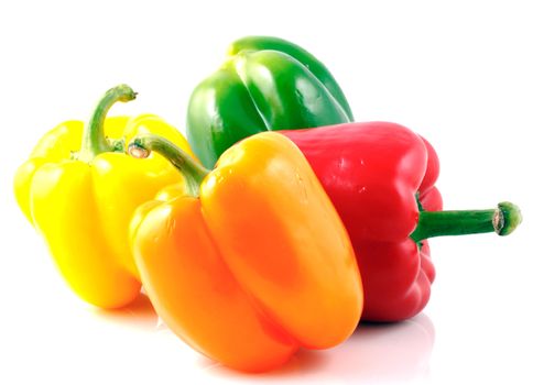 Peppers on white background