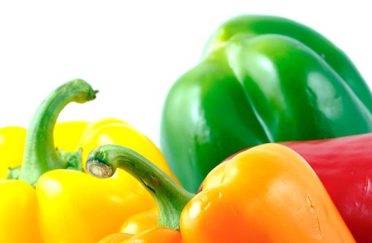 Peppers on white background