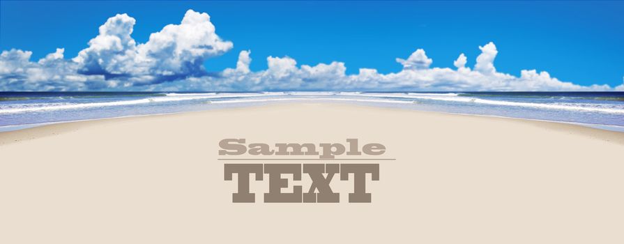 Tropical beach with copy space - easy to remove text