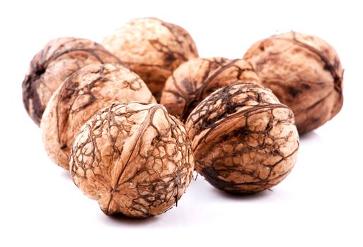 Walnuts isolated on white background