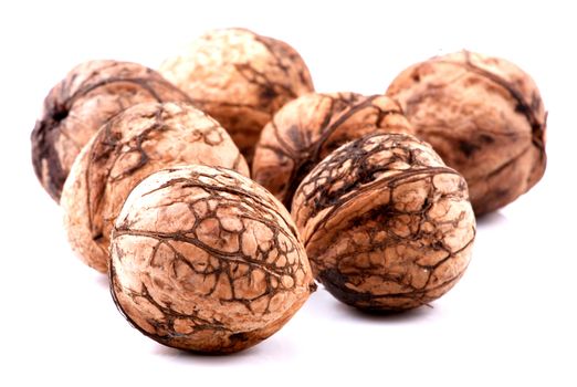 Walnuts isolated on white background
