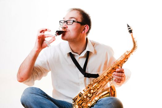 portrait of a man with a saxophone