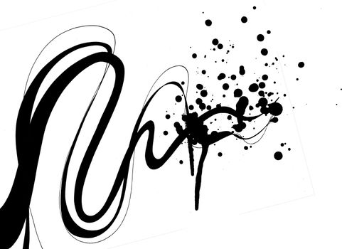 Line and ink splatters