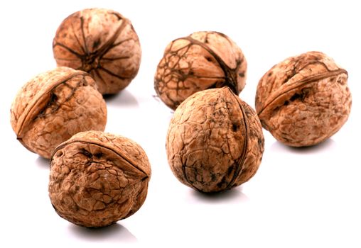 Walnuts in closeup