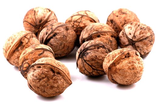 Walnuts in closeup