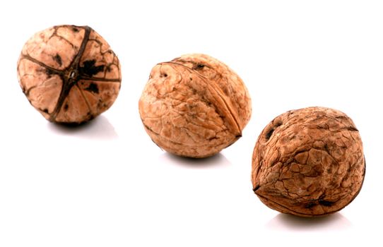 Walnuts in closeup