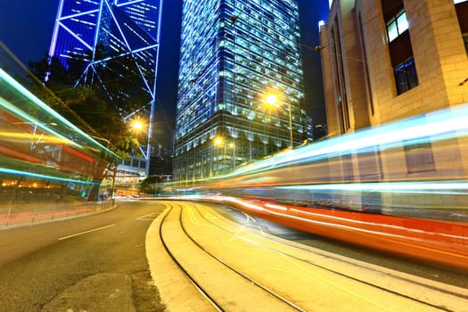 traffic in city at night