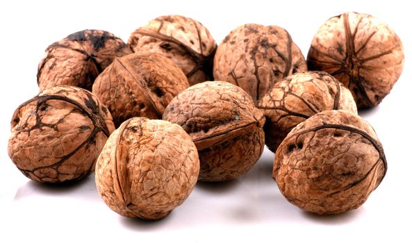 Walnuts in closeup