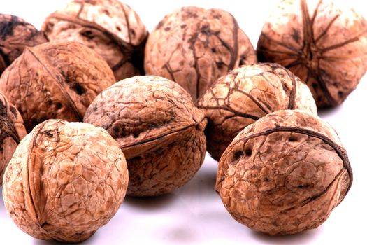 Walnuts in closeup