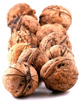 Walnuts in closeup