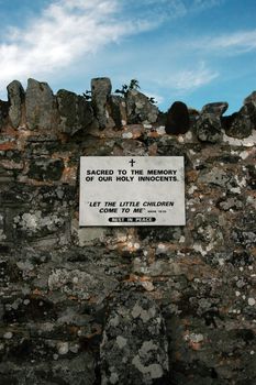 a plaque in memory of all the little children that have passed away