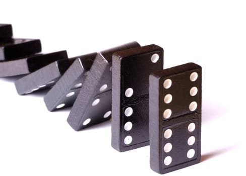 Row of collapsing dominoes