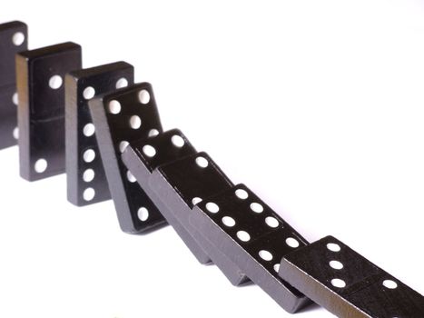 Row of collapsing dominoes