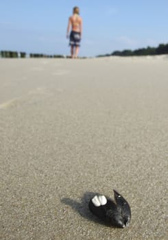 Girl on the beach.Poland.