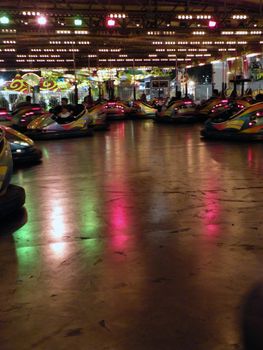 a bumper car ride at a carnival