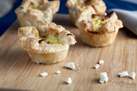 Fresh from the oven egg and pastry appetizer.