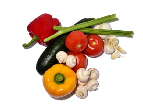 vegetable mix on white background, isolated