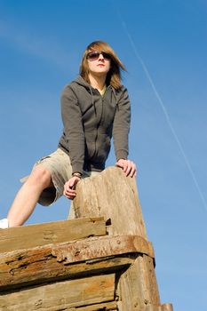 Guy standing on a vessel prow, a concept