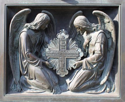 Angels on the door of Cathedral of st. Isaak , St. Petersburg, Russia