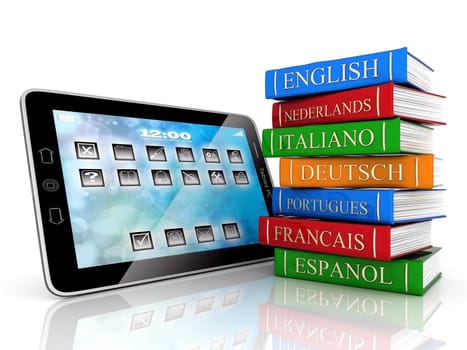 Image of computer technology on a white background isolated