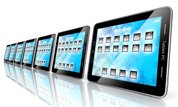 Image of computer technology on a white background isolated