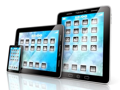 Image of computer technology on a white background isolated