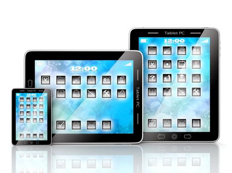 Image of computer technology on a white background isolated