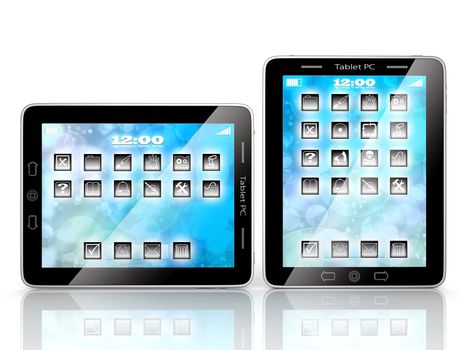 Image of computer technology on a white background isolated