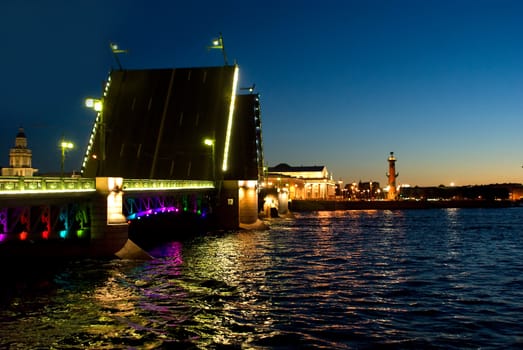 Swing bridge in St. Petersburg.
