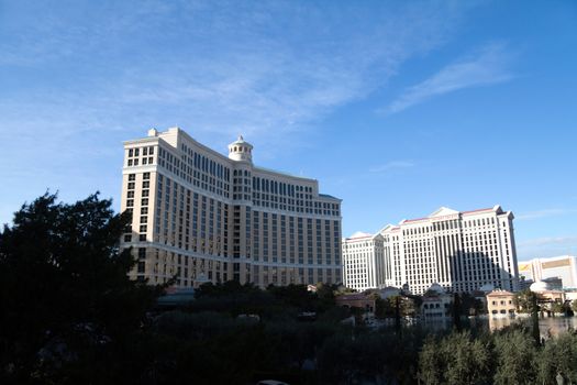 LAS VEGAS, NEVADA, USA - DECEMBER 30th, 2009 - The facade or front of Bellagio Hotel and Casino on Las Vegas boulevard, taken on December 30th, 2009 in Las Vegas, Nevada, USA