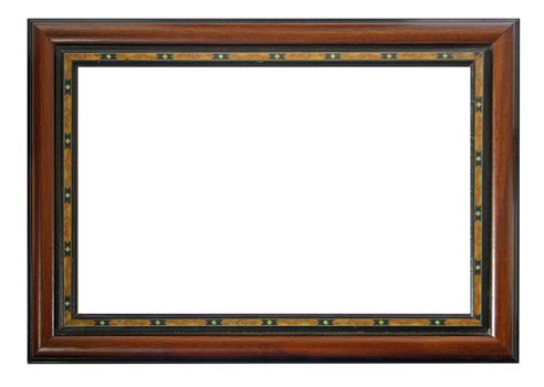 A rectangular wooden picture frame