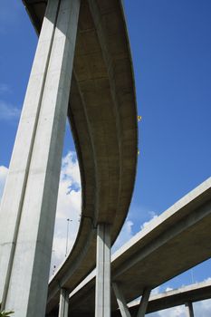 Bhumibol Bridge also casually call as Industrial Ring Road Bridge, Samut Prakarn,Thailand