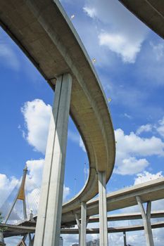 Bhumibol Bridge also casually call as Industrial Ring Road Bridge, Samut Prakarn,Thailand