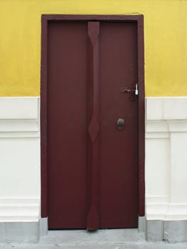 Traditional Thai style door in temple