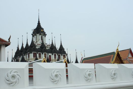 Pagoda in Wat Ratchanadda in Bangkok, Thailand