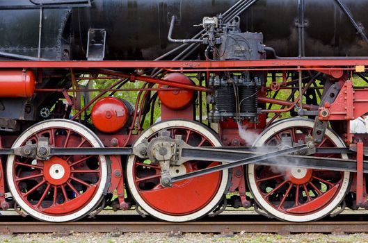 steam locomotive''s detail, Veendam - Stadskanaal, Netherlands