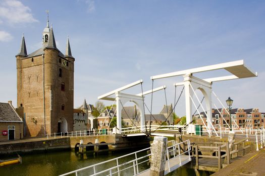 medieval gate and drawbridge, Zierikzee, Zeeland, Netherlands