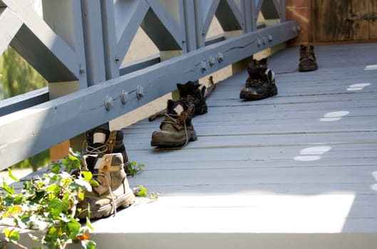the very old abandoned shoes
