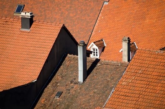 the roofs in tiles cooked