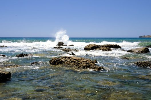 Beach and sea in south of Crete