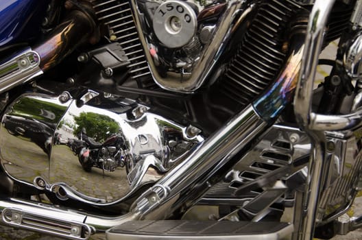 a chrom motor from a motorcycle