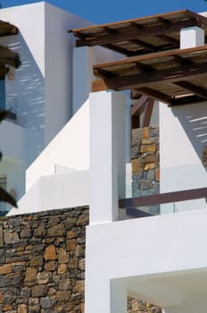 mediterranean  architecture with white and stones 