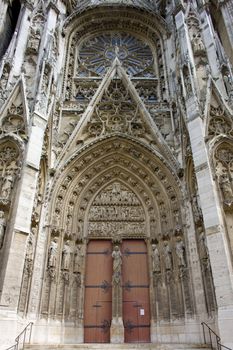 detail of Cathedral Notre Dame, Rouen, Normandy, France