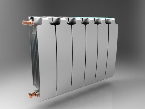the radiator on a gray background